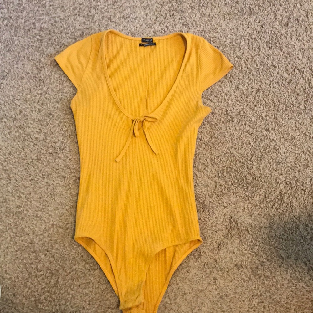 UO yellow scoop neck bodysuit
